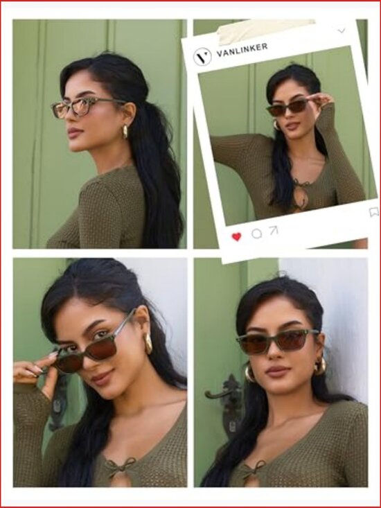Polarized Square Cat Eye Sunglasses for Women Men Retro  display picture 2